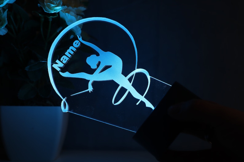 Personalized LED table lamp with gymnast motif The perfect gift for gymnast and dancer image 4