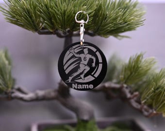 Personalisiert Handball Schlüssel Anhänger Geschenkideen für Handballer, Geburtstagsgeschenk Handballer Spieler, Handball Vereins Geschenk