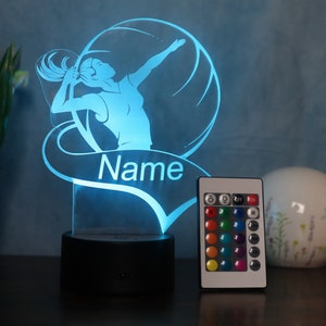 Personalised volleyball LED table lamp, gift idea for volleyball player, decoration for home