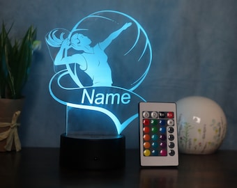 Personalised volleyball LED table lamp, gift idea for volleyball player, decoration for home