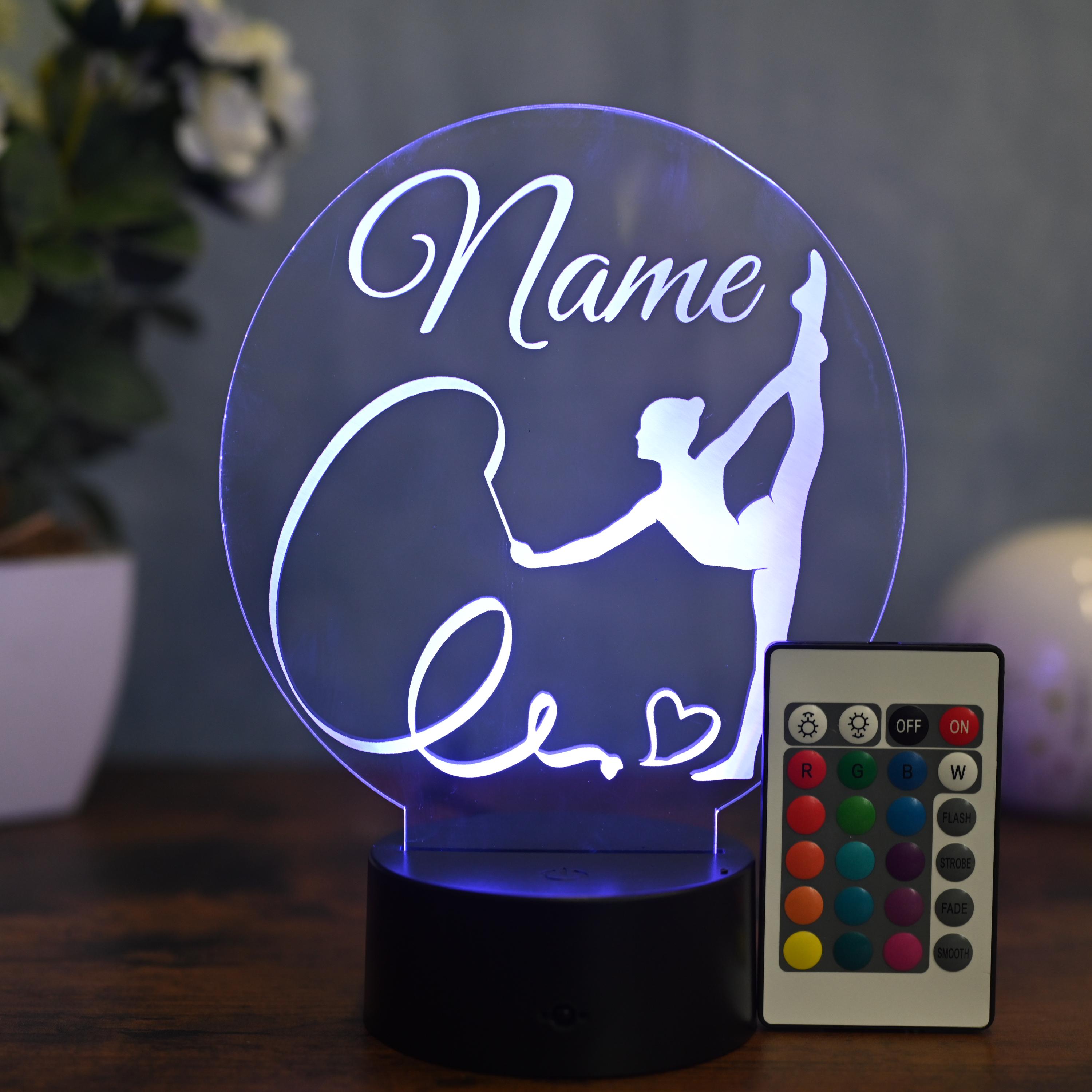 Values Exercise Lamp Personalized LED Table Lamp With Gymnast Motif - the Perfect Gift for ...