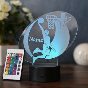 Personalisierte Basketball LED-Lampe - Das Geschenk Idee für Basketballfans und Spieler, als deko und Nachtlicht