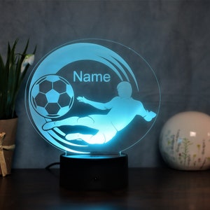 Personalisierte Fußball Lampe Geschenk Idee für Fußballer Kinder und Erwachsene Lampe als Nachtlicht Tischlampe Wohnungsdekoration