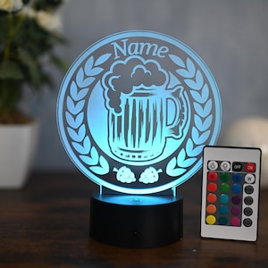 Personalized LED Beer Lamp - Perfect Beer Decoration & Gift for Beer Lovers, Men and Party Cellars