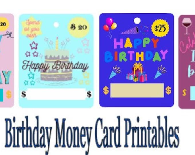 Printable Birthday Money Card Print to Cut PGN File Gift - Etsy