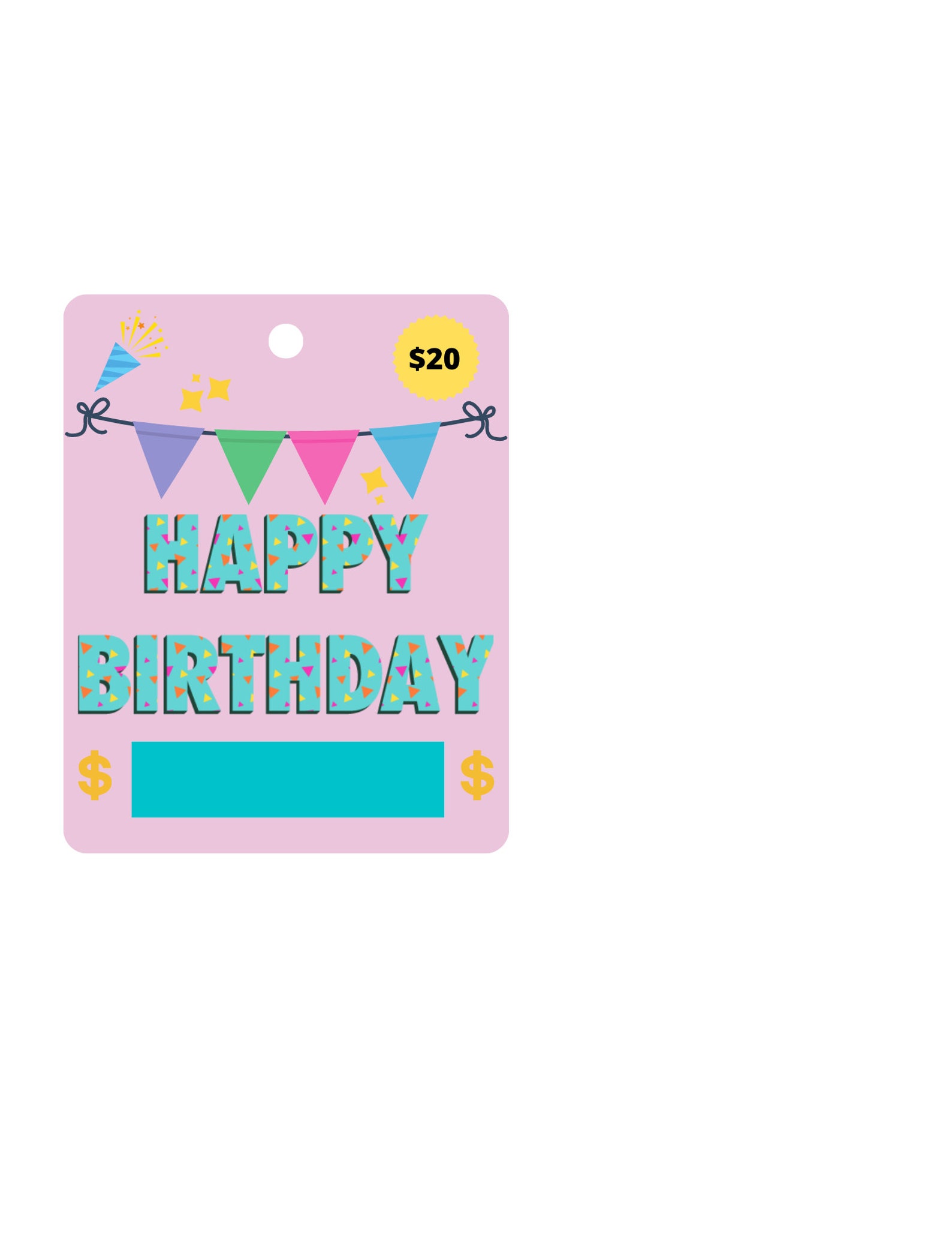 Printable Birthday Money Card Print to Cut PGN File Gift - Etsy