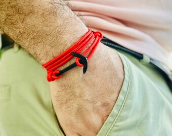 Men Hook Leather Anchor Bracelets Adjustable Rope Viking Wrap Around Bangle UK Men Hook Leather Anchor Bracelets Adjustable Rope Viking Wrap Around Bangle UK