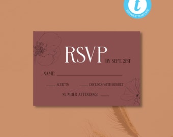 Minimalist Desert RSVP Card, desert wedding rsvp, wedding rsvp, boho rsvp card