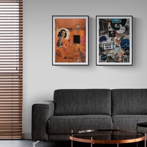 Gallery Wall , Set of 2 street wall art, prints, living room decor, above sofa, wall prints, home