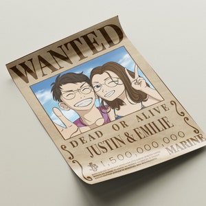 Poster stampato personalizzato di One Piece Wanted, cadeau anime