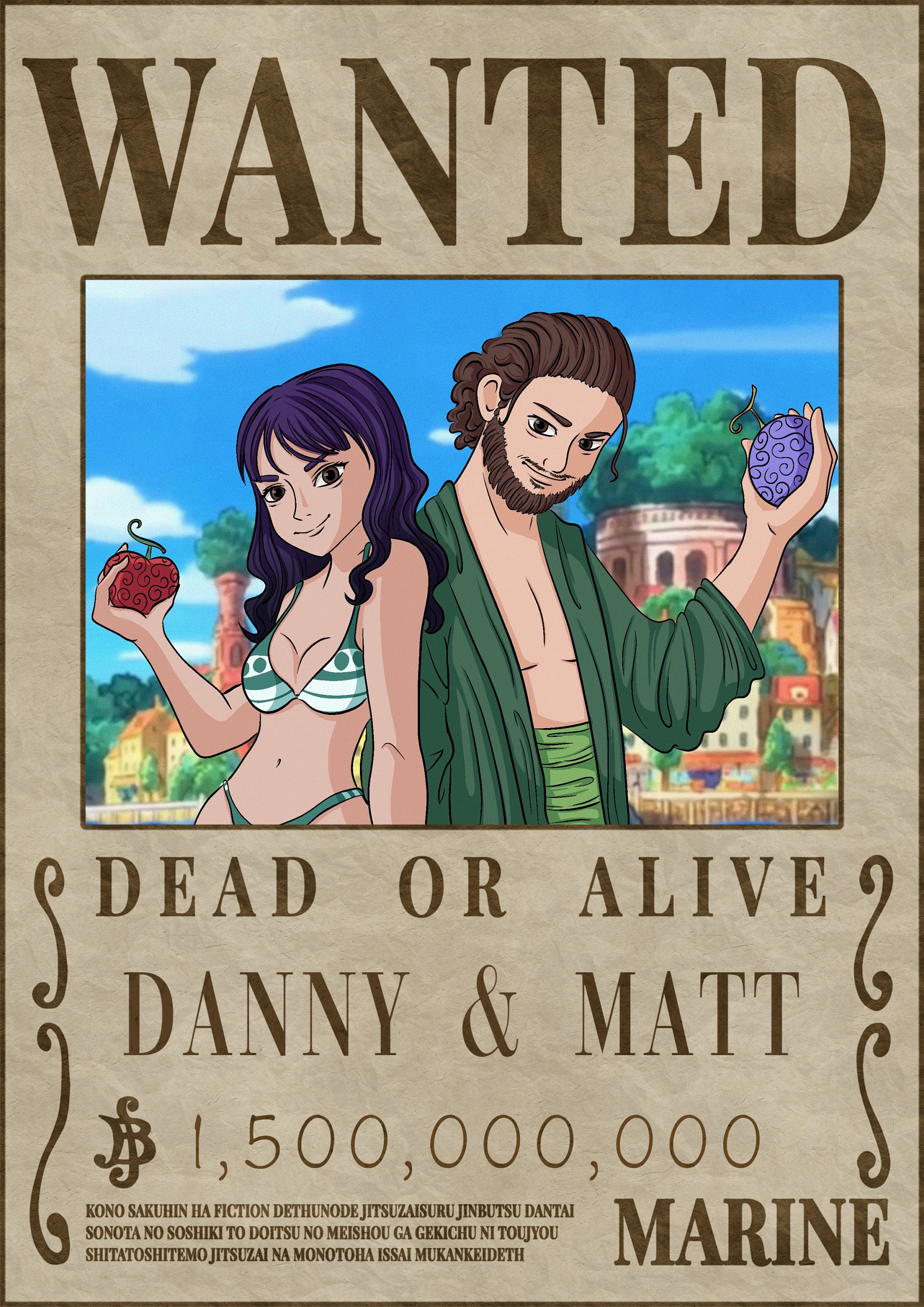 Créer Affiche Wanted One Piece - Poster Personnalisé Manga