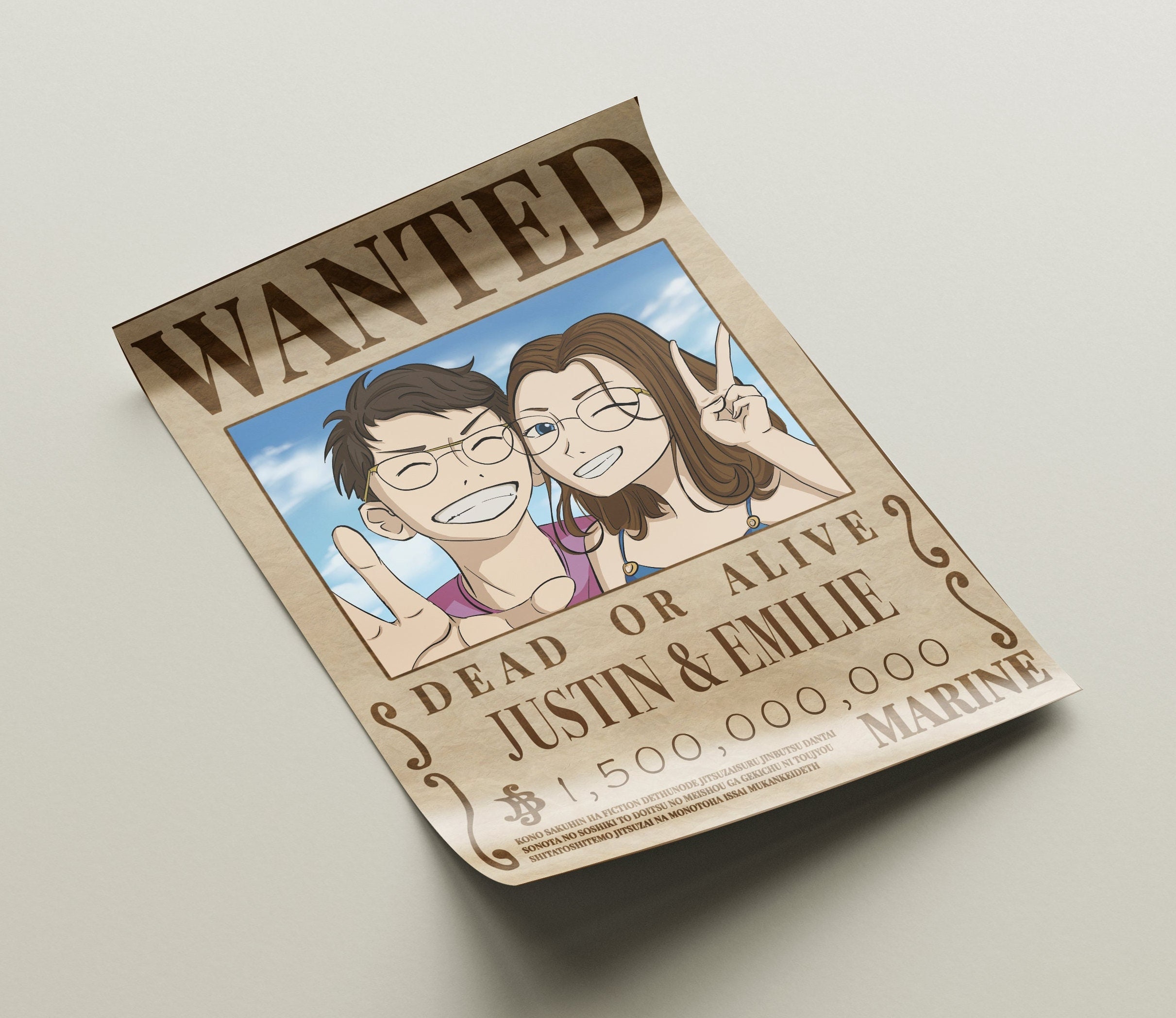 Custom One Piece Inspired Wanted Poster 