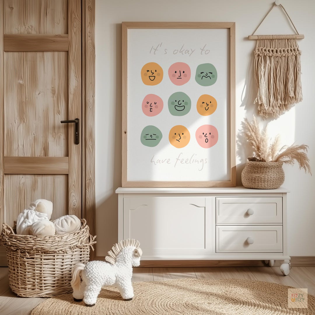 Feelings Nursery Wall Art Printable | Emotional Learning Poster for ...
