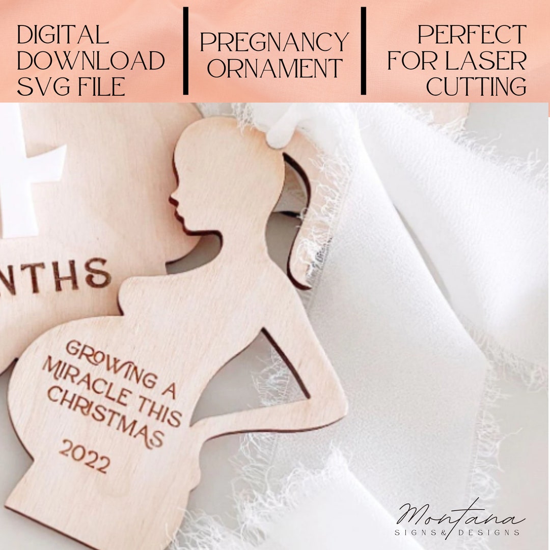 Wooden Pregnancy Ornament Pregnant Woman Ornament Wooden Pregnancy