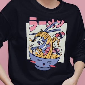 Panda Ramen Sweatshirt, Panda Shirt, Panda Gifts, Panda Lover Gift, Sushi Shirt, Animal Lover, Panda Surfing Sweatshirt, Sushi Sweatshirt