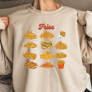 French Fries Sweatshirt, Fries, French Fry Lover Graphic Sweater, Funny Food Shirts For Men Women, BBQ Lover, Fast Food Shirt, Foodie Shirt