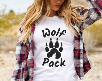 Wolf Pack Shirt, Wolf Shirt, Family Shirt Set, Matching Family Shirt Wolf Pack, Family Vacation Matching Tee, Cute Shirt Wolf Paw Print Gift