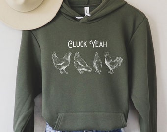 Chicken Hoodie, Cluck Yeah Chicken Hoodie, Gift For Chicken Lover, Crazy Chicken Lady Hoodie, Farm Animal Sweatshirt, Animal Gift for Her