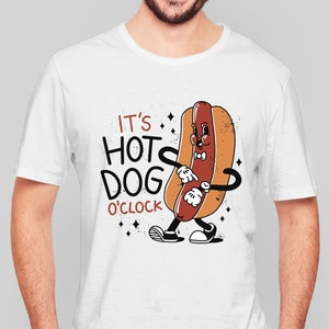 Hot Dog T Shirt, Cool Hot Dog Lover Graphic Shirt, Funny Food T-Shirts For Men Women, Retro Vintage Hot Dog ,Eating Contest Tee Shirt Gift