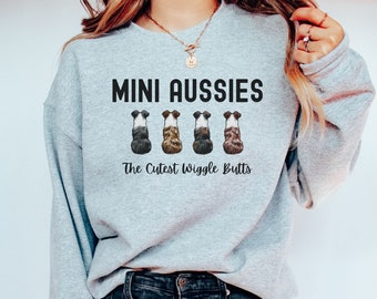 Mini Aussie Shepherd, Mini Aussie Sweatshirt, Australian Shepherd, Aussie Dog Red Merle, Aussie Shepherd Sweatshirt, Wiggle Butts Sweatshirt
