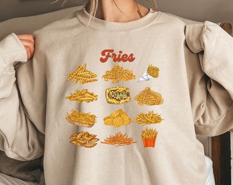 French Fries Sweatshirt, Fries, French Fry Lover Graphic Sweater, Funny Food Shirts For Men Women, BBQ Lover, Fast Food Shirt, Foodie Shirt
