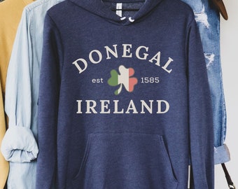 St Patricks, Donegal Ireland Hoodie, Donegal Sweatshirt, Ireland Flag Clover, Ireland Sweater, Ireland Lover, Irish Plus Sizes 3XL 4XL 5XL