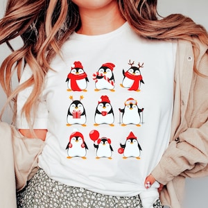 Penguin Shirt Christmas, Cute Penguin T Shirt, Penguin Holiday, Penguin Gift, Penguin Lover, Animal Lover, Penguin Xmas, Penguin Fan Tee