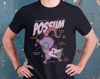 Possum Anatomy Weird Gift T-Shirt, Possum Shirt Opossum TShirt Possum Gifts Tee, Weird Gifts, Anatomy of a Possum Trash Core Trashcore Gift