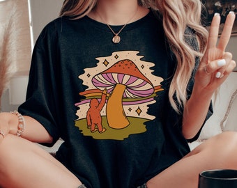 Bigfoot Shirt, Sasquatch Shirt, Mushroom Shirt, Camping Shirt, Adventure Shirts, Weird Paranormal Tee Shirt, Outdoor Shirts, Cryptid Shirt