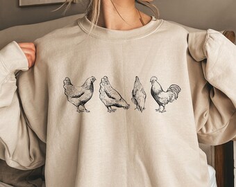 Chicken Sweatshirt, Animal Lover Gift, Gift For Chicken Lover, Animal Shirt, Backyard Chickens, Crazy Chicken Lady, Farm Animal Sweatshirt