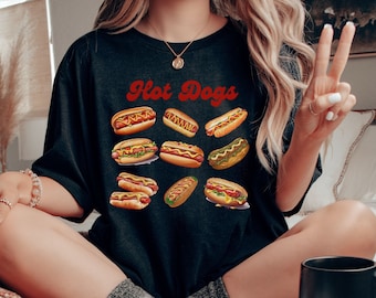 Hot Dog Shirt, Hot Dog Lover Graphic Shirt, Funny Food Shirts For Men Women, BBQ Lover, Cookout Shirt, Foodie Shirt, Hotdogologist Dad Shirt
