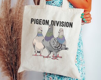 Pigeon, Pigeon Gifts, Pigeon Tote Bag, Bird Watcher, Bird Watching, Bird Nerd, Bird Tote Bag, Ornithology Birder Pigeon Division Canvas Bag