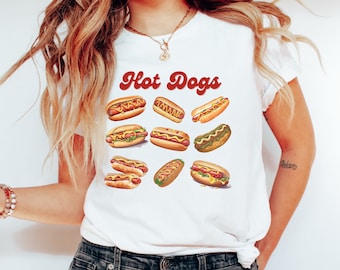 Hot Dog Shirt, Hot Dog Lover Graphic Shirt, Funny Food Shirts For Men Women, BBQ Lover, Cookout Shirt, Foodie Shirt, Hotdogologist Dad Shirt