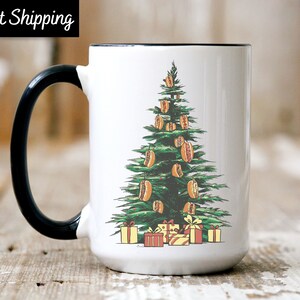 Hot Dog Christmas Tree Mug, Xmas Hotdog Tree, Hot Dog Lover Graphic Mug, Funny Food Mug, Eating Contest Mug, Hotdogologist, Food Lover Mug