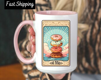 Doughnut Tarot, Donut Tarot Mug, Donut Lover, The Donut Mug, Tarot Mug, Donut Gift Mug, Cottagecore Tarot, Tarot Deck Mug, Baking Baker Mug