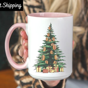 Hot Dog Christmas Tree Mug, Xmas Hotdog Tree, Hot Dog Lover Graphic Mug, Funny Food Mug, Eating Contest Mug, Hotdogologist, Food Lover Mug