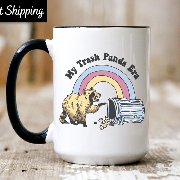 Raccoon Funny Mug, Trash Panda Mug, Racoon Eras Tour Mug, Funny Racoon Mug, Street Cats Rainbow Coffee Mug, Funny Raccoon Mug, Garbage Can