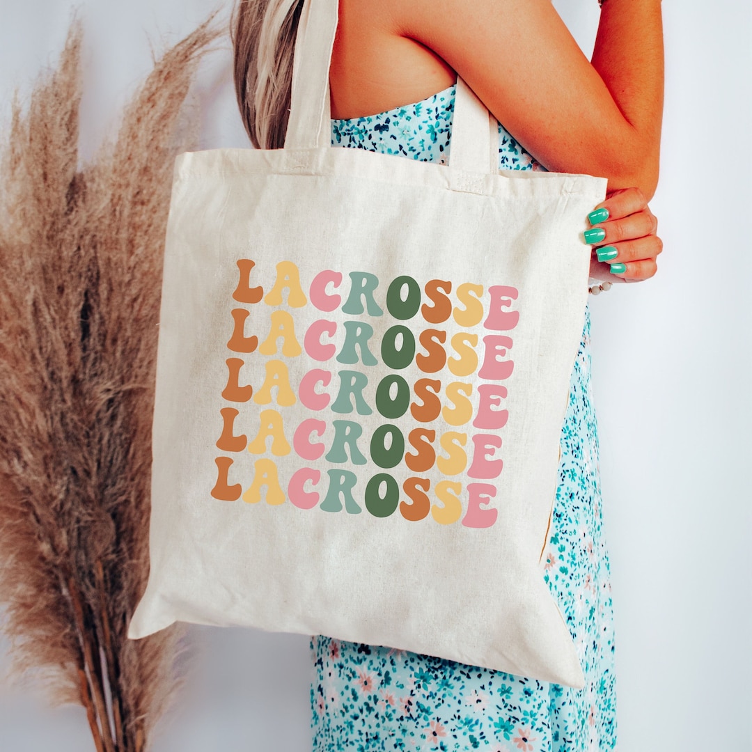 Lacrosse Tote Bag, Retro Lacrosse Girl Bag, Lacrosse Team Matching Bags