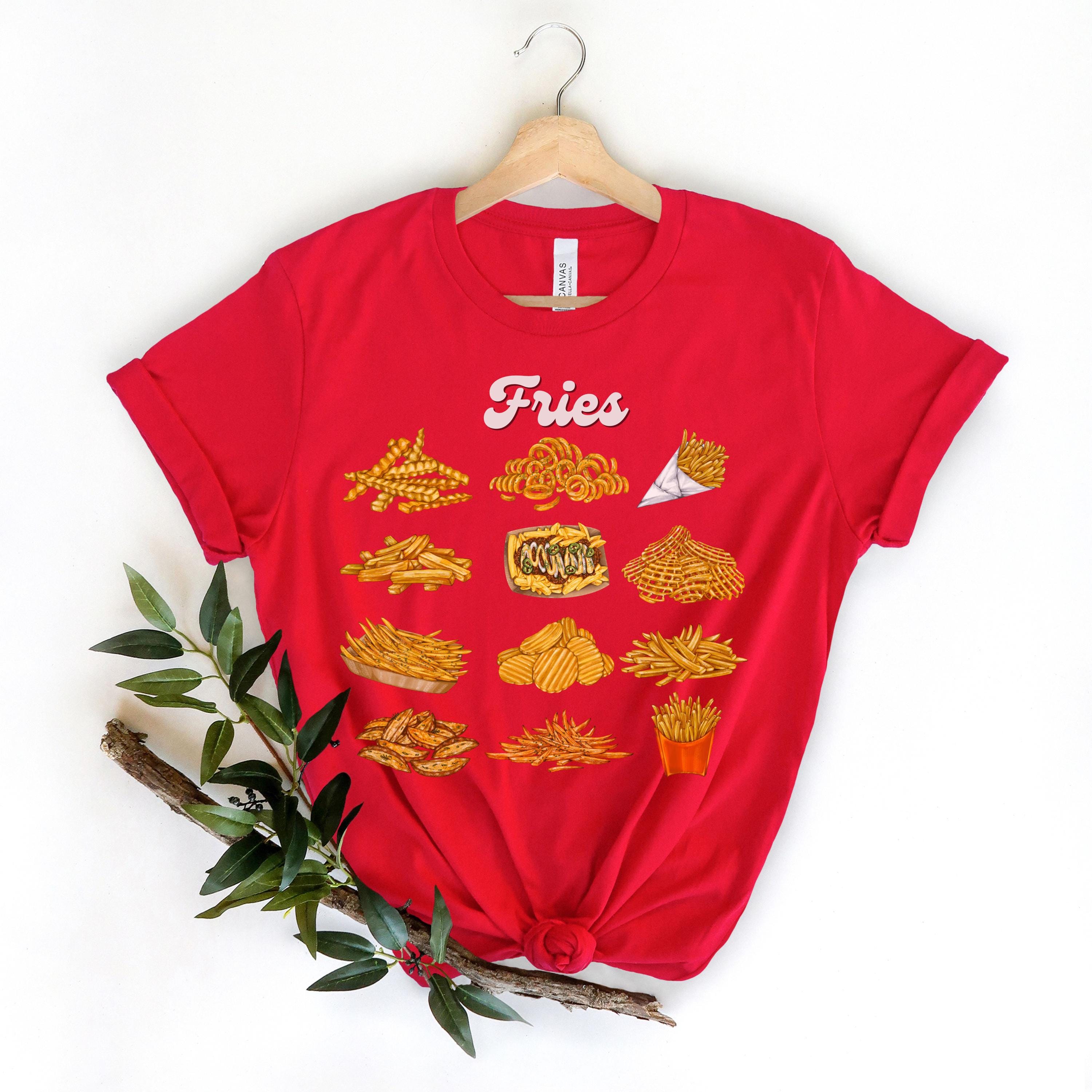 Youth French Fries Shirt, Child Fries, French Fry Lover Graphic T-shirt, Funny Food Shirts For Children, BBQ Lover, Fast Food Shirt, Foodie