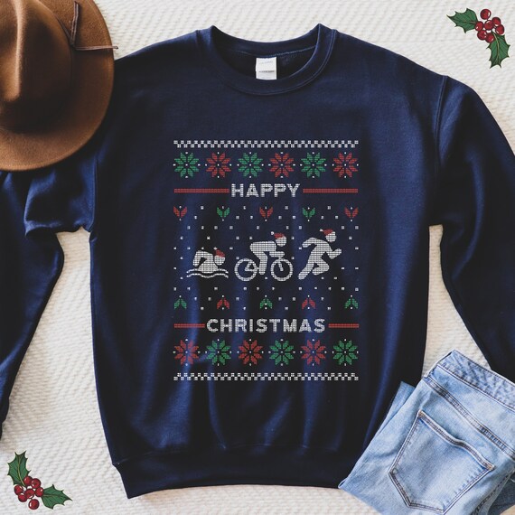 Ironman triathlon christmas sweater discount