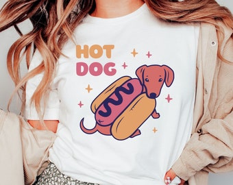 Hot Dog, Hot Dog Lover Gift, Game Day Shirt, Hot Dog Gift Shirt, Gift for Hot Dog Lover, Foodie Gift, Food Lover Tee Shirt, Dachshund TShirt