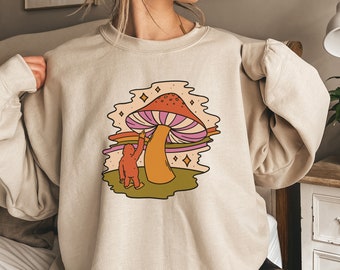 Bigfoot Sweatshirt, Sasquatch Sweatshirt, Mushroom Shirt, Camping Sweatshirt, Outdoor Adventure Shirts, Weird Paranormal Sweatshirt, Cryptid