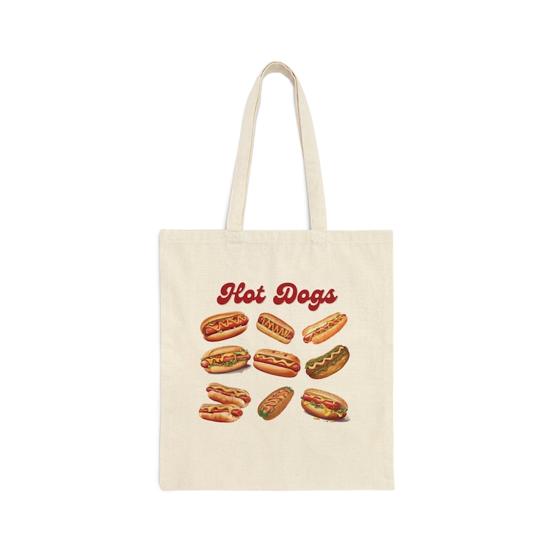 Hot Dog Tote Bag, Hot Dog Lover Graphic Bag, Funny Food Bag For Men Women, BBQ Lover, Cookout Canvas Bag, Foodie Bag, Hotdogologist Tote Bag image 2