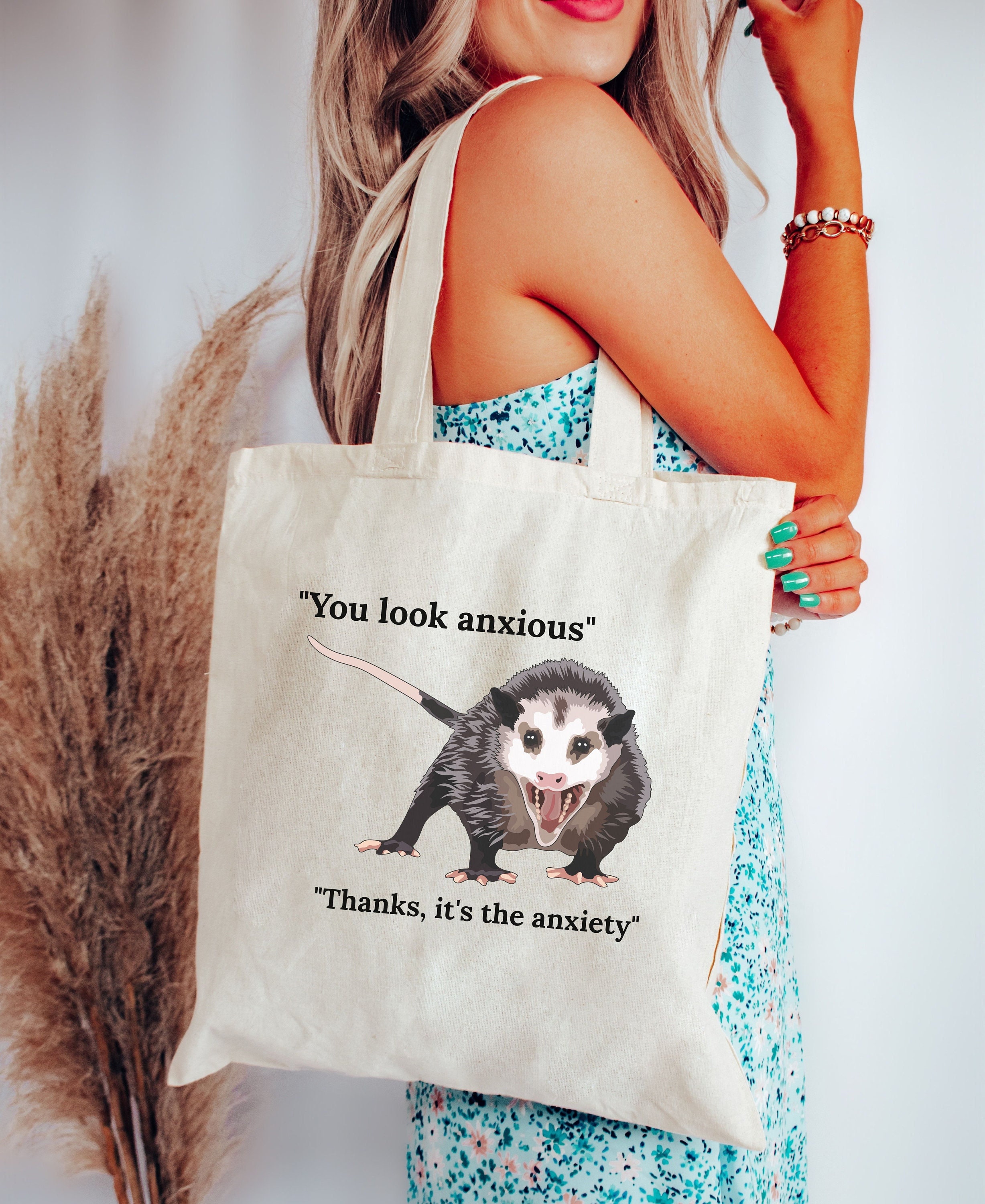 Anxiety Possum Bag Opossum Anxiety Bag Mental Health Awareness Tote Mental Health Gift Sarcasm Funny Sarcastic Weird Tote Trashcore Etsy