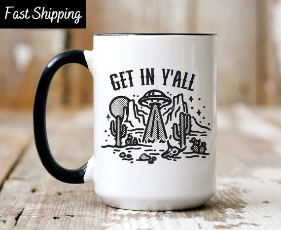 Space Cowgirl, Space Cowgirl Mug, Cosmic Space Mug, Cosmic Cowboy, UFO Mug, Extraterrestrial Western, Flying Saucer, Area 51 UFO Coffee Mug