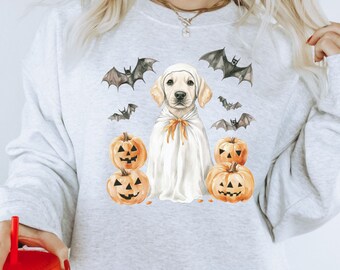 Happy Halloween Labrador Retriever, Yellow Lab Gifts, Halloween Dog Mom Gift, Black Lab Lover, Labrador Sweatshirt, Chocolate Lab Halloween