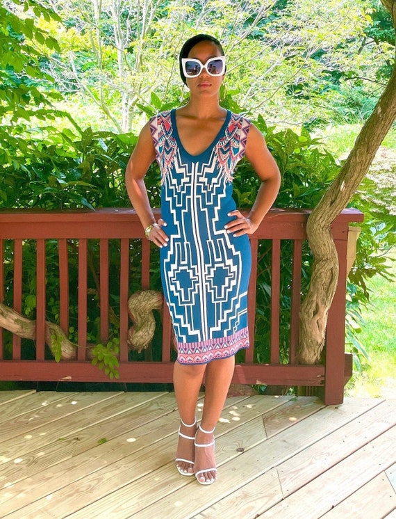 Print Sleeveless Midi Sweater Dress 