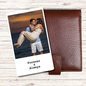 Carte-cadeau portefeuille photo couleur personnalisée Carte portefeuille photo couleur personnalisée avec insert métallique pour portefeuille