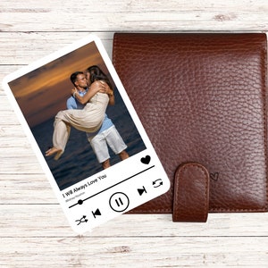 Insertion de portefeuille personnalisée avec photo Carte de portefeuille personnalisée, image en couleur, cadeau pour mari, cadeau pour papa, cadeau d'anniversaire, carte de portefeuille commémorative