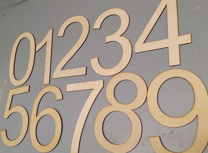 Individual Laser Cut Numbers Wooden Craft Numbers Large Custom Wood